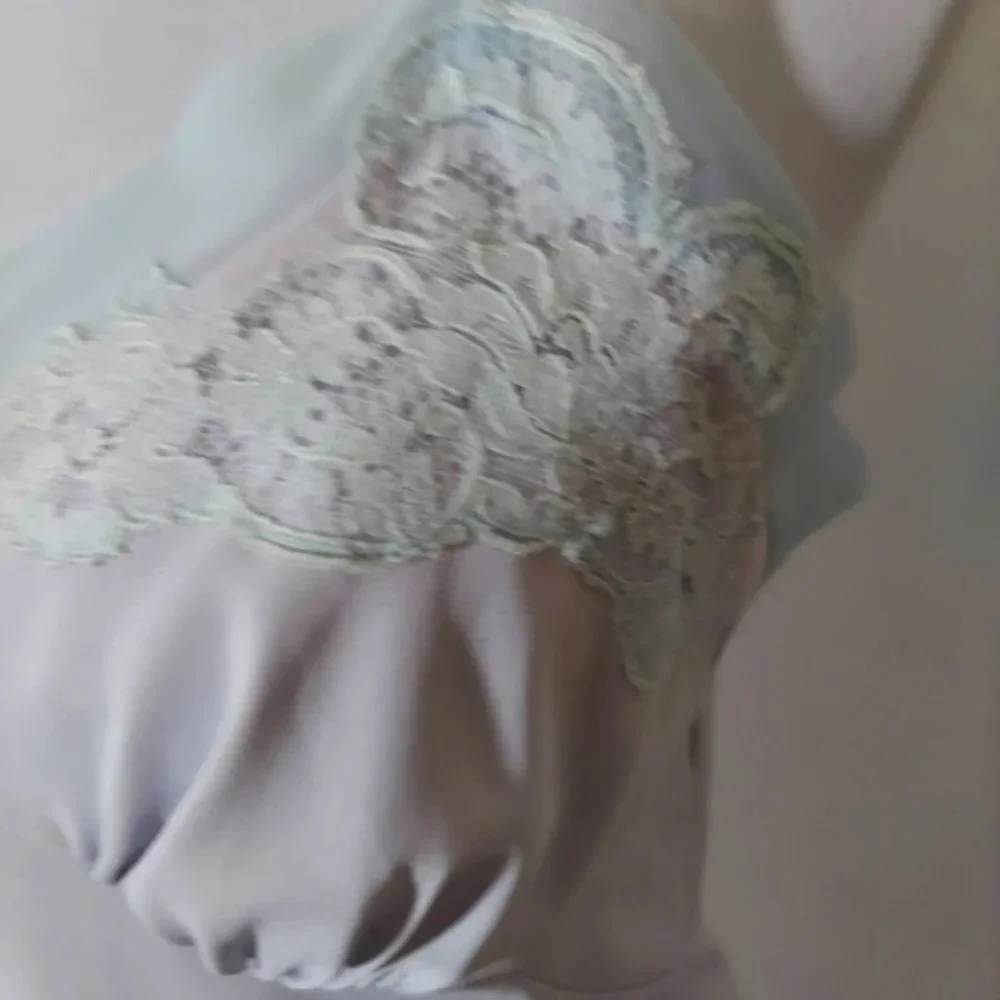 Vintage Baby Blue Kayser Tiny Pleats and Lace Full Slip with Adjustable Shoulder - Picture 6 of 16